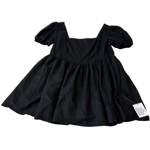 ASOS Dresses & Skirts - ASOS Design Women's Fit & Flare Mini Dress Sz 18 Black Linen Blend Party NWT